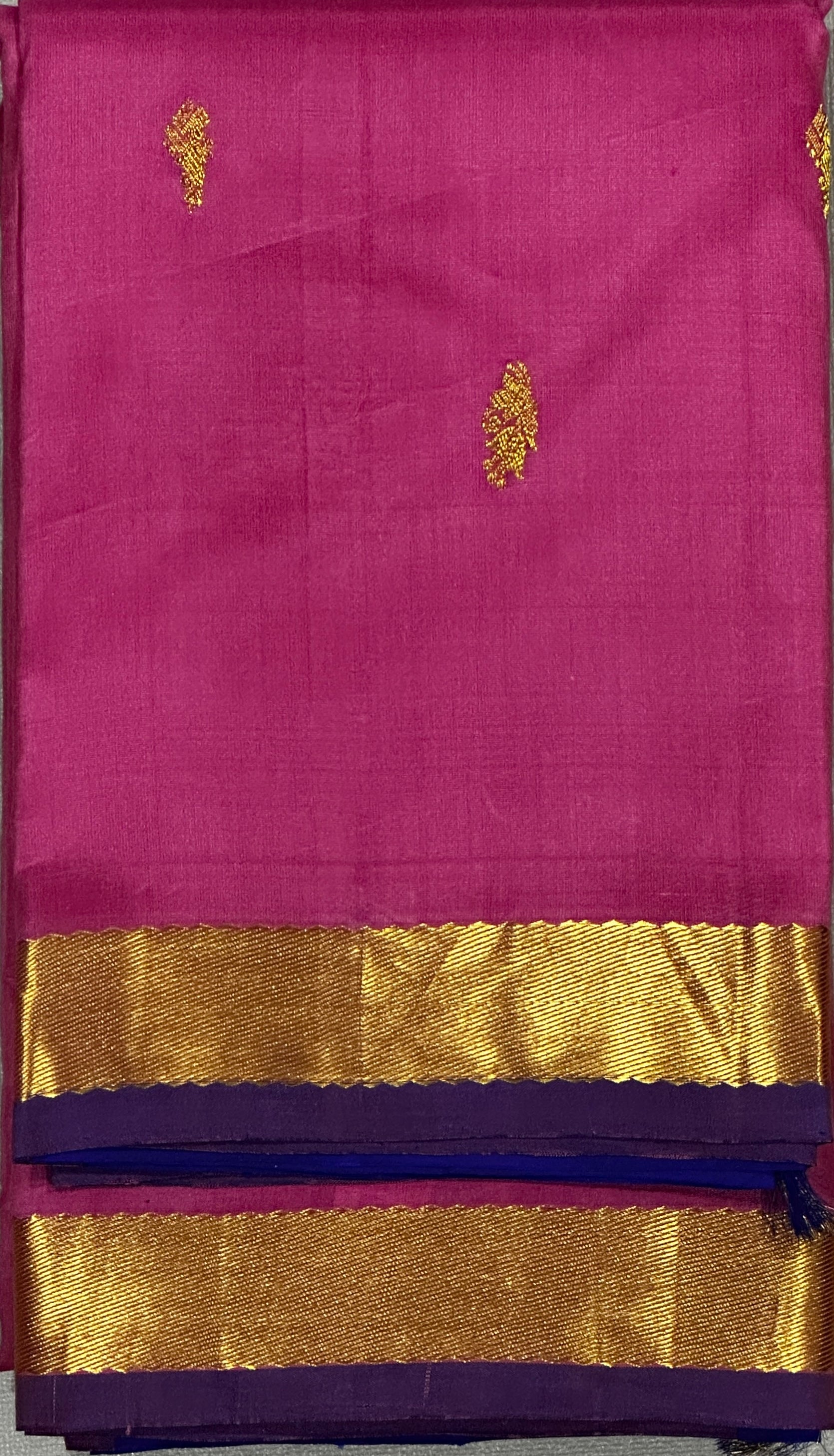 Lotus Pink with Ink Blue korvai