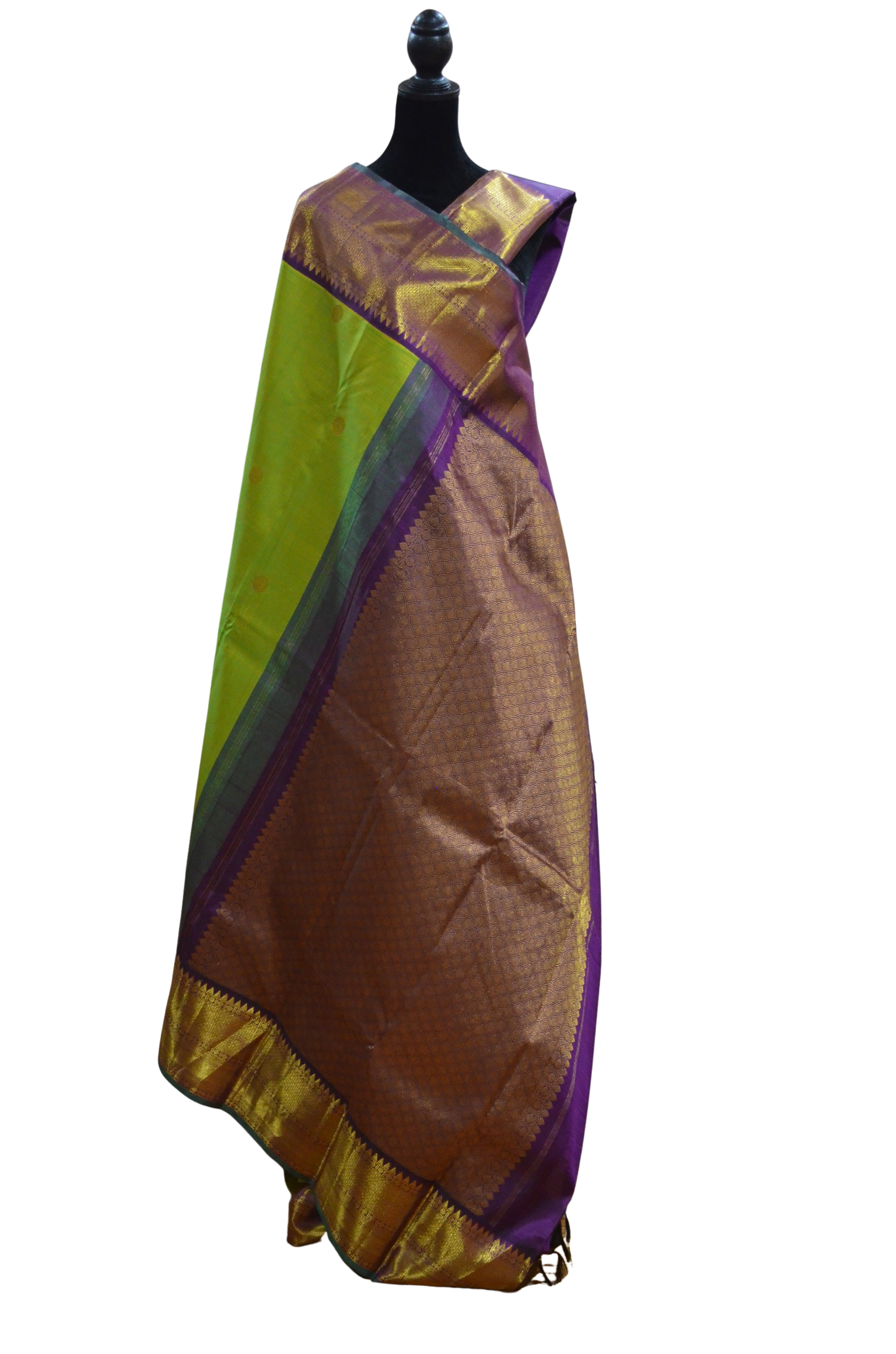 Parrot Green with Purple Korvai