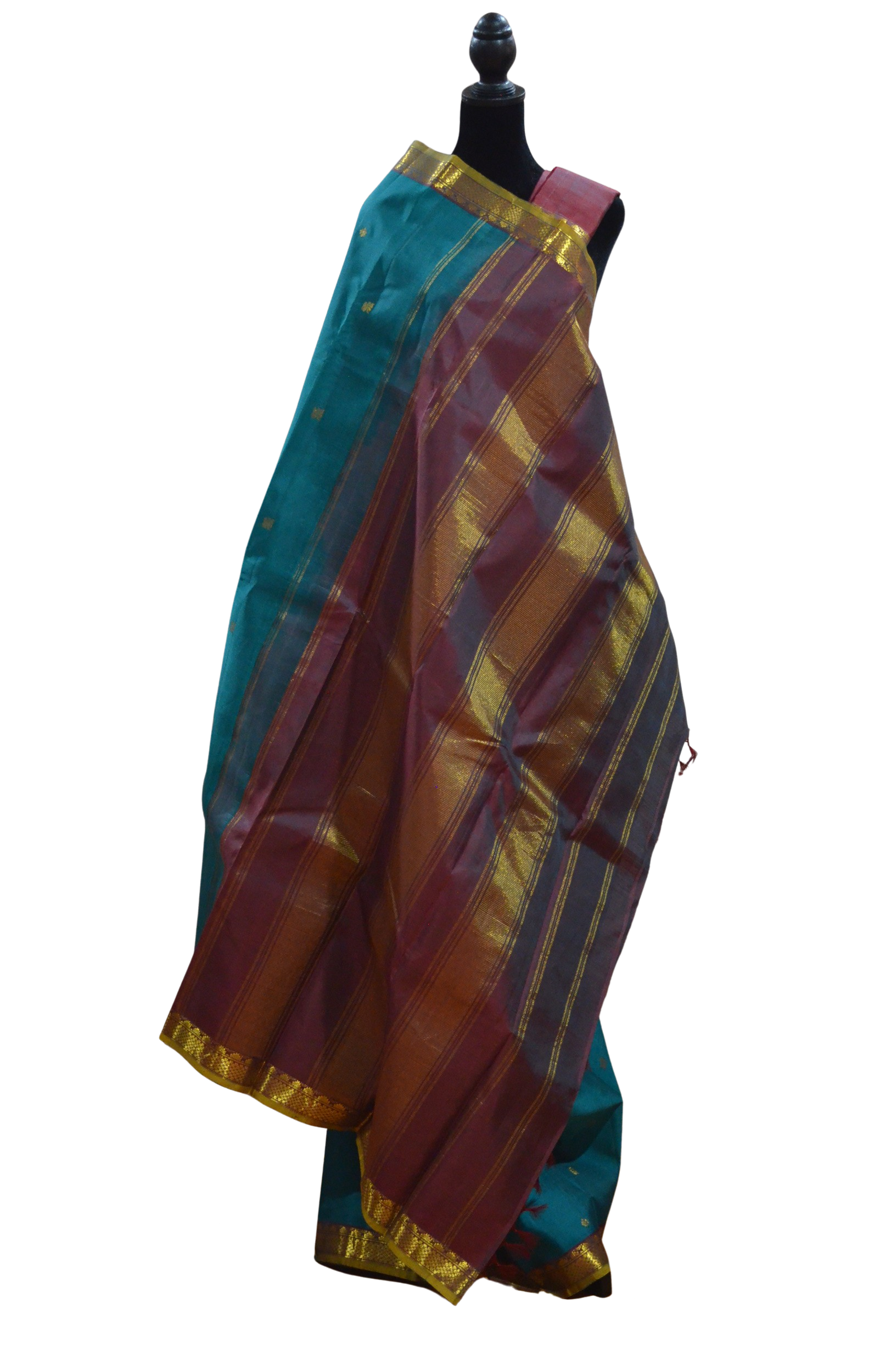 Dual tone Blue and Green with Maroon border
