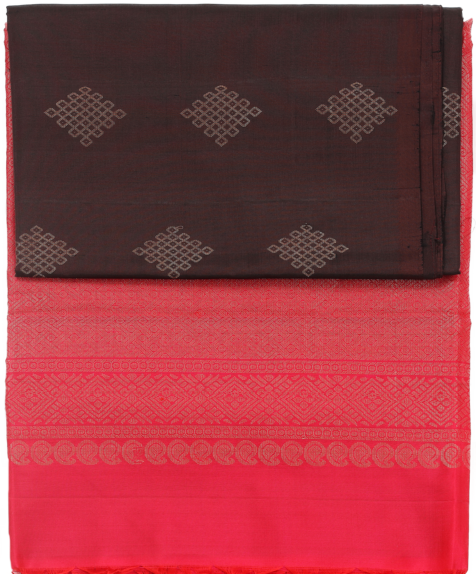 Brown and Pink kolam motifs