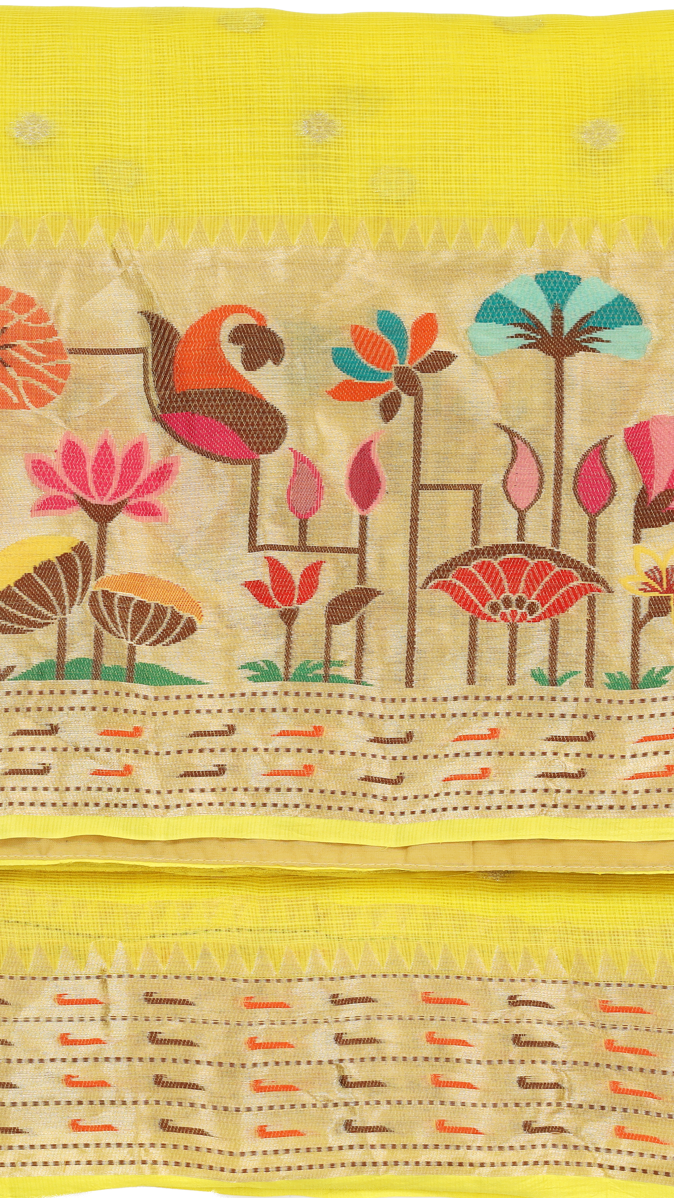 Yellow kota silk with Paithani border