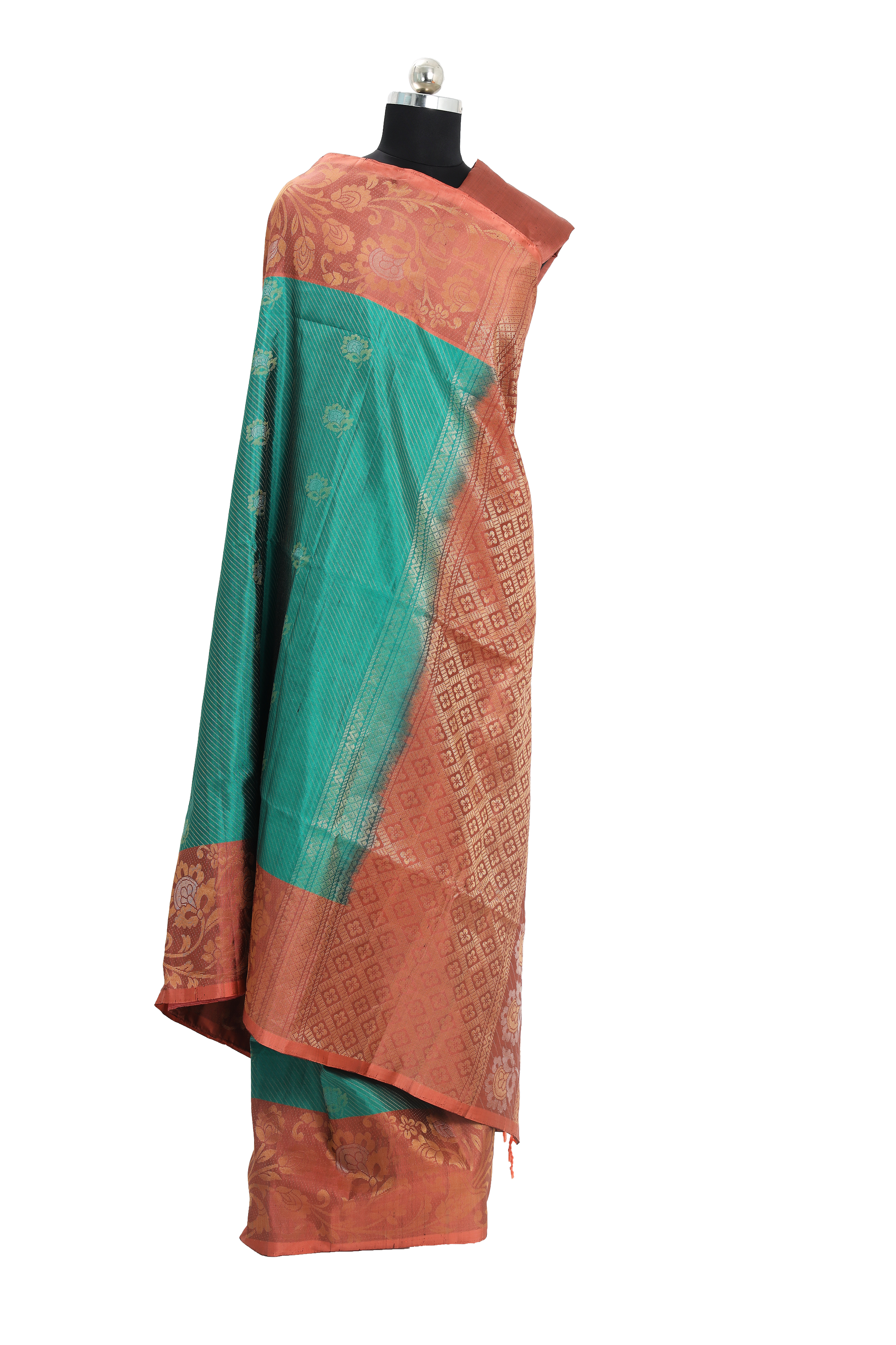 Aquamarine green with Coral  border