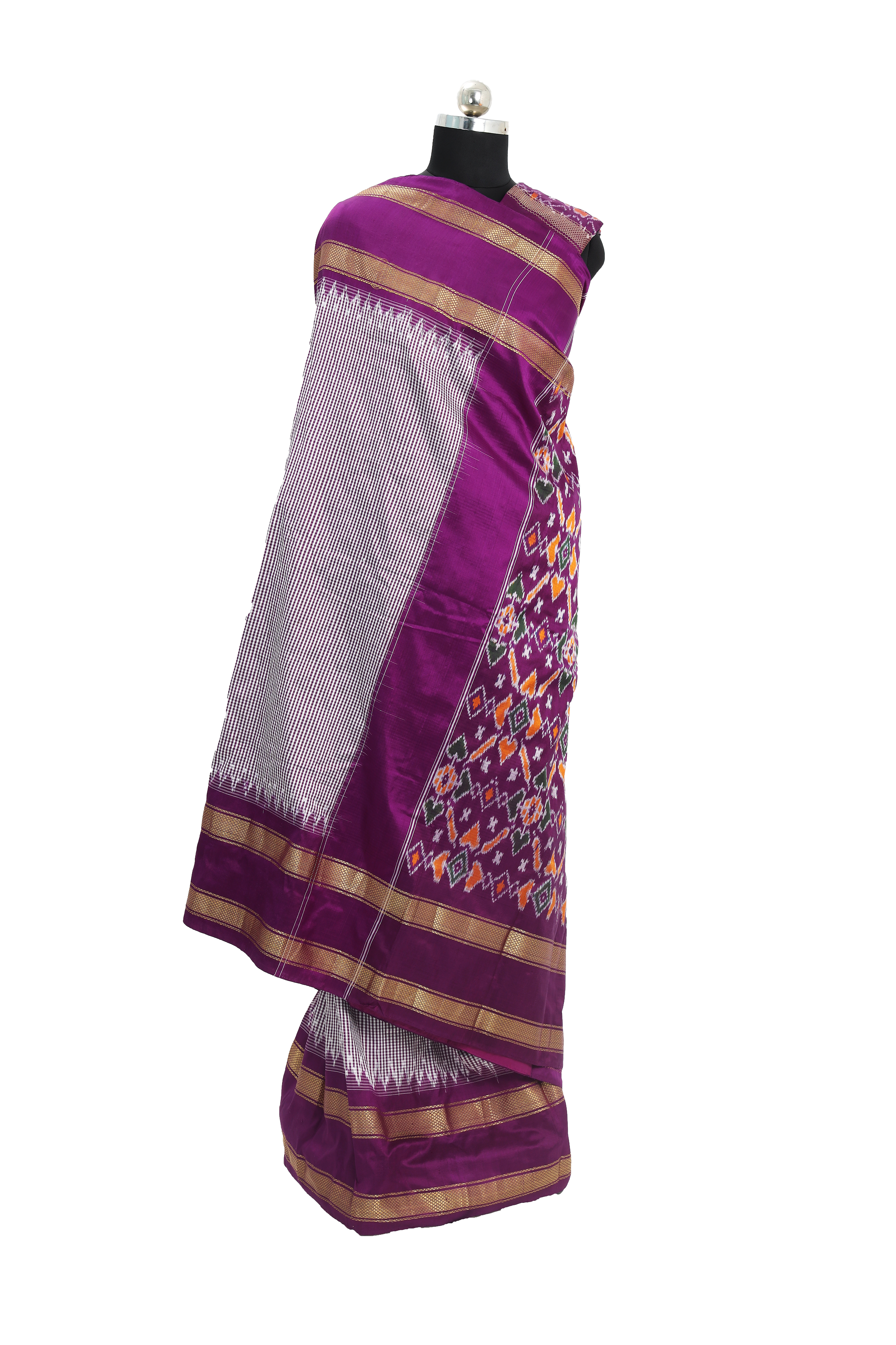 Purple checkered rettai pettu